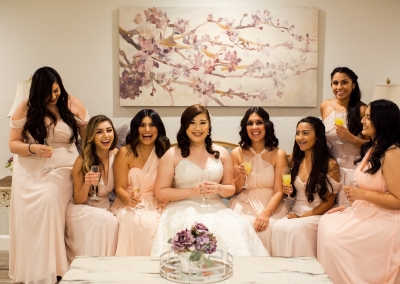 Garden Tuscana Reception Hall event in Mesa showing bridal party mimosas before wedding