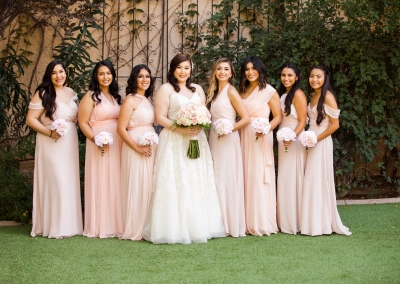 Garden Tuscana Reception Hall event in Mesa showing bridal party outside