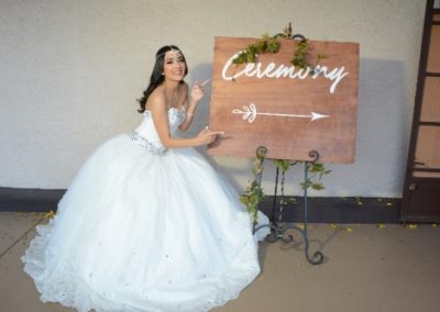 Garden Tuscana Reception Hall event in Mesa showing Quinceanera ceremony this way!
