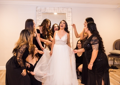 Garden Tuscana Reception Hall event in Mesa showing bride and bridal party in bridal suite