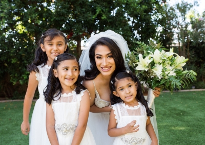 Garden Tuscana Reception Hall event in Mesa showing bride with flower girls