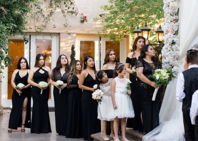 Garden Tuscana Reception Hall event in Mesa showing bridal party during wedding ceremony
