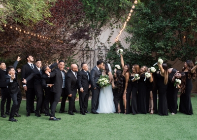 Garden Tuscana Reception Hall event in Mesa showing outdoor wedding party photo opp in garden