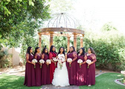 Garden Tuscana Reception Hall event in Mesa showing wedding photo shoot garden venue