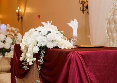 Modern Elegance in Burgundy and Gold Wedding Decor at Garden Tuscana