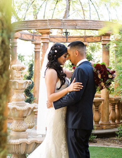 Garden Tuscana Reception Hall event in Mesa showing garden wedding photos